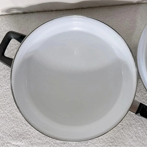 Vintage Enamelware Brown Paisley Frying Pan Skillet With Lid - Picture 10 of 16